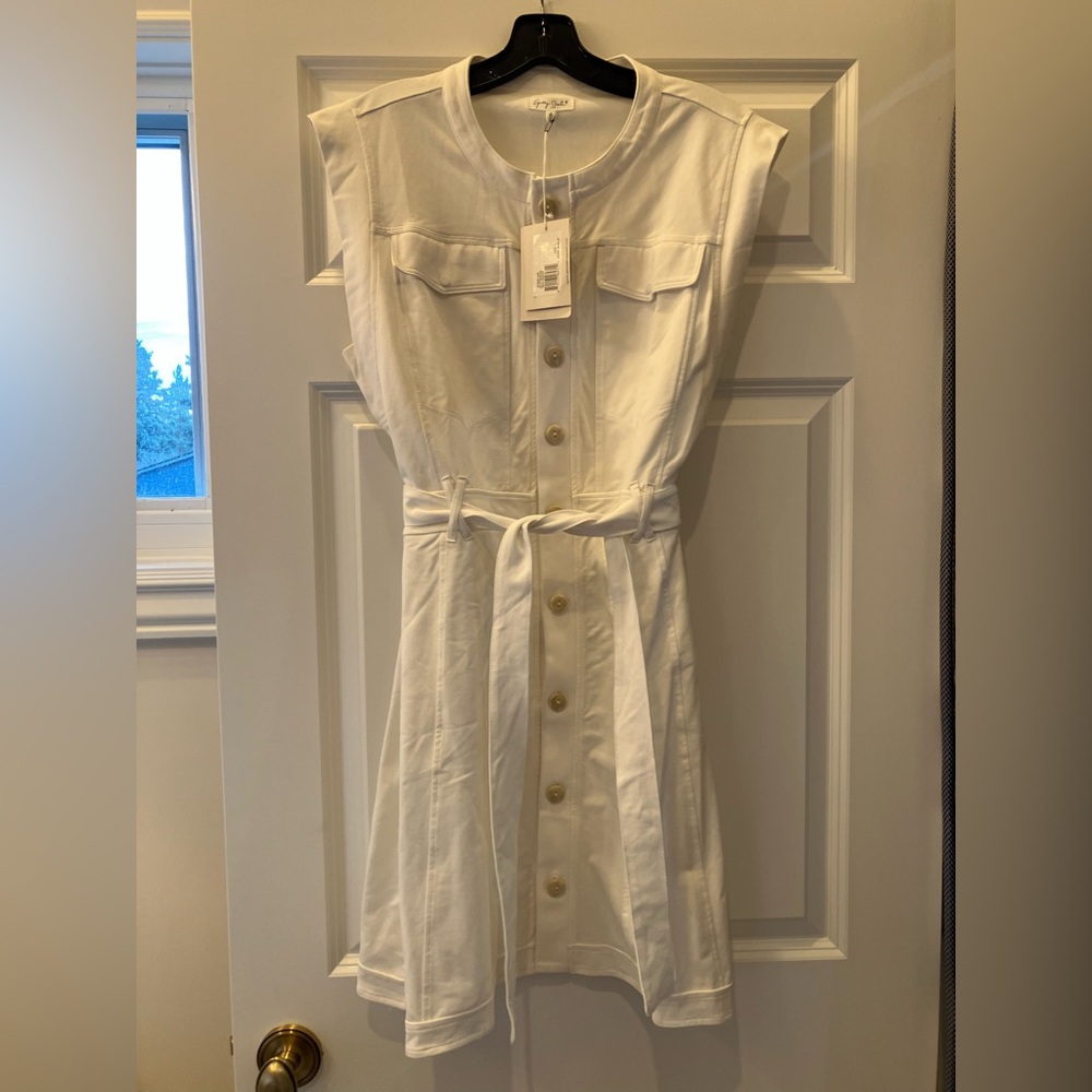 Grey State White Button-Down Dress